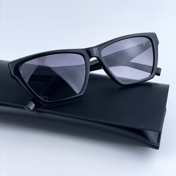 NEW Saint Laurent SLM103 001 Black Gray Gradient Cat Eye Women Sunglasses - Picture 9 of 14